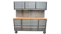 72" TOOL CABINET WITH UPPER CABINET AND PEG BOARD
