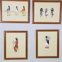 LOT OF FOUR NATIVE AMERICAN OFFSET LITHOGRAPHS