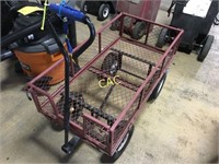 Red Expanded Metal Utility Wagon