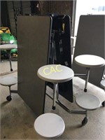 Cafeteria Style Fold Up Table Seats 8