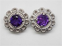 Sterling Silver Amethyst 2-in-1 Antique Style