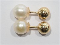 10K Yellow Gold Freshwater Pearl 2-in-1