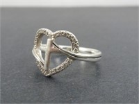 .925 Ring w/ Heart & Cross - 3.1 Grams