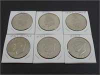 6 Proof Eisenhower Dollars 1973 thru 1978
