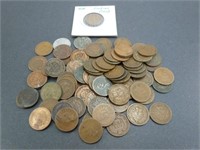 77 Indian Head Cents & 4 Steel Cents