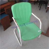 Green metal yard chair