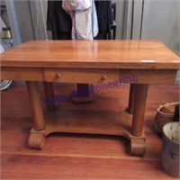 Wood library table w/drawer