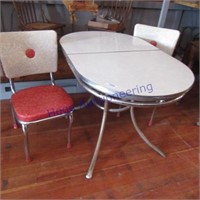 Chrome leg table w/ 2 chairs