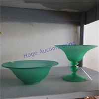 2 green bowls