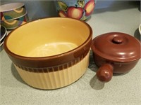 2pc Misc. Brown/ Beige Dishes