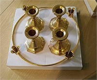 Metal Candle Ring, 4 Candle Sticks