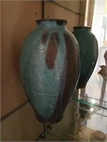 Terra Cotta Vase, Signed, About 11" High