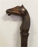 UNIQUE HAND CARVED HORSE HEAD CANE