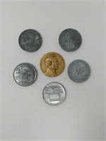 (5) Bicentennial Medallions (1) Bronze Lincoln
