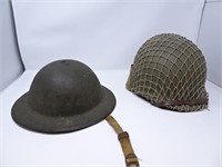 (2) World War II Era Helmets Including (1)  M1