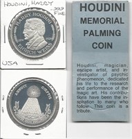 Houdini Memorial Palming Coin Sterling Silver