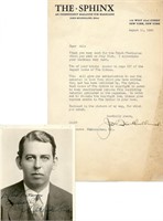 Mulholland, John. Signed Letter and photograph