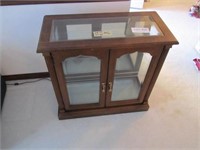 Glass front display cabient two shelves