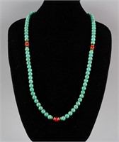 Chinese Turquoise Carved Necklace