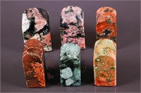 6 Pc Chinese Varieties Blood Stone Seals