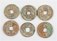 1101-1125 Song Zhenghe Bronze Coins 6 PC