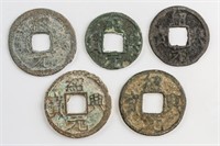 5 Assorted 1131-1162 China Shaoxing Yuanbao Bronze