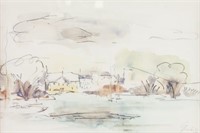 WC & Ink Dated '66 Lachine Landscape Scene
