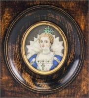 Miniature Painting of Queen Marie De Medici Framed