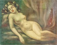 Signed Oil on Canvas of Nude