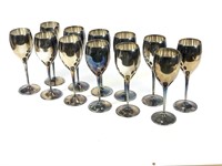 Set of 12 Tall Silverplate Goblets