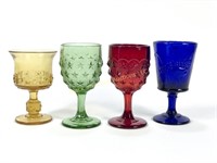 Lot Of 4 Colorful 5 to 6 Inch Goblets