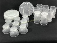 24 Pieces of Opalescent Glassware