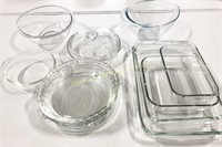 A Lot Of 13 Assorted Pyrex Bowls and Pans