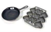 Cast-Iron Skillet and Heart Muffin Pan