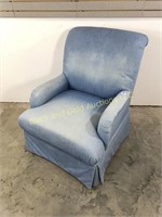 Nice Faded Denim Upholstered Chair