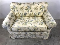 White Pottery Barn Loveseat with Cover