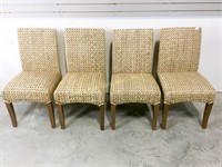 4 unique reed woven chairs