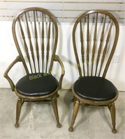 2 Windsor style wooden chairs