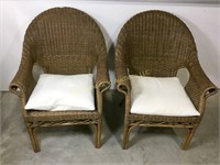 2 wicker chairs