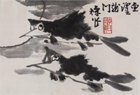 Li Kuchan 1899-1983 Chinese Ink on Paper Roll