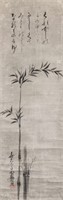 Okamoto Hansuke 1576-1657 Japan Ink Bamboo Scroll