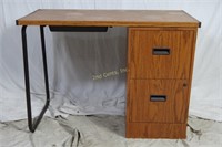 Faux Wood File Cabinet W Desk Top