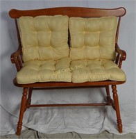 Vintage Colonial Maple Love Seat Settee W Cushion