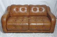 Mid Century Modern Faux Leather Stuffed Love Seat