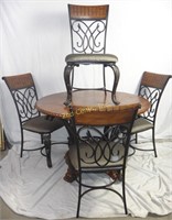 Wrought Wood & Metal Claw Foot Table W 4 Chairs