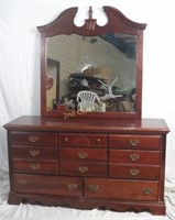 Vintage Vaughan Cherry Colonial Dresser W Mirror