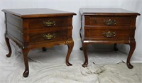 2 Vtg Mersman 8302 Cherry Queen Anne End Tables