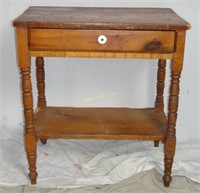 Vintage Primitive 25" Wood Utility Drawer Table
