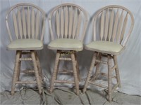 3 Lite Pastel Padded Sturdy Swivel Tall Bar Stools