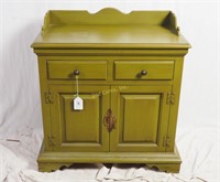 Mid Century Colonial Green Wash Stand Cabinet 30"